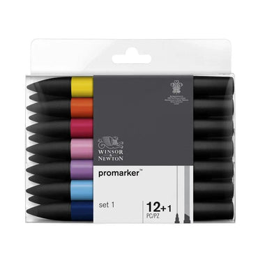 Winsor & Newton Pro marker Set Of 12 Series 1 With Blender The Stationers